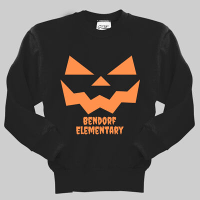 Youth Crewneck - Fall Holidays - Jack O' Lantern - Orange Thumbnail