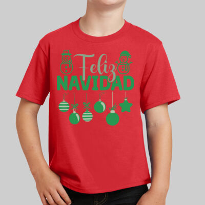 Youth T-Shirt - Winter - Feliz Navidad Green Thumbnail