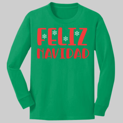 Youth Long Sleeve Shirt - Winter - Feliz Navidad Red  Thumbnail
