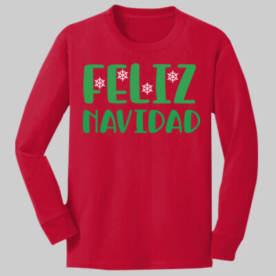 Youth Long Sleeve Shirt - Winter - Feliz Navidad Green Thumbnail