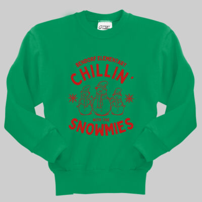 Youth Crewneck - Winter - Chillin With The Snowmies Red Thumbnail