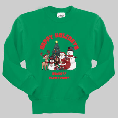 Youth Crewneck - Winter - Happy Holidays Red Thumbnail