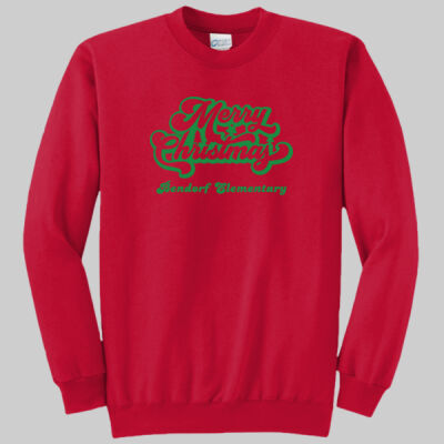 Adult Crewneck - Winter - Merry Christmas Green Thumbnail