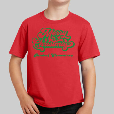 Youth T-Shirt - Winter - Merry Christmas Green Thumbnail