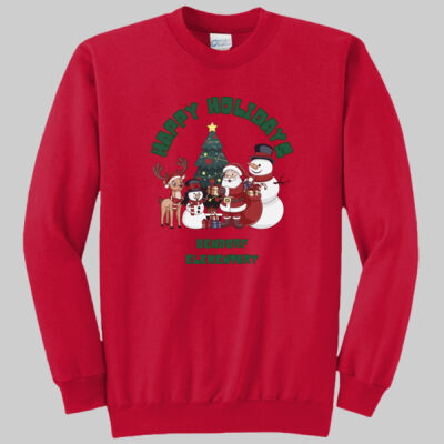 Adult Crewneck - Winter - Happy Holidays Green Thumbnail