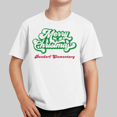 Youth T-Shirt - Winter - Merry Christmas Green And Red Thumbnail